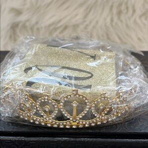 NWT Birthday Queen Shash + Elegant Gold Tiara with Rhinestones